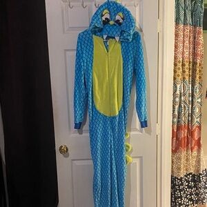 Secret Treasures Blue and Yellow Adult Dinosaur Costume/PJs
